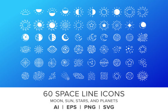 Space Line Icons Set Graphic 580x387 Space Line Icons Set Graphic