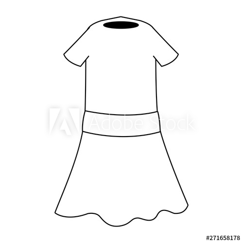 Girl Outfit Icon Cartoon Isolated Black And White 500x500 Girl Outfit Icon Cartoon Isolated Black And White