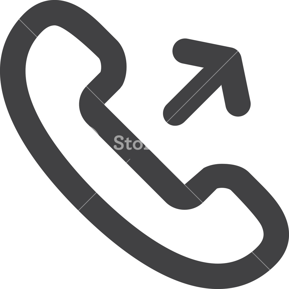 1000x1000 Outgoing Call Stroke Icon Royalty Free Stock Image