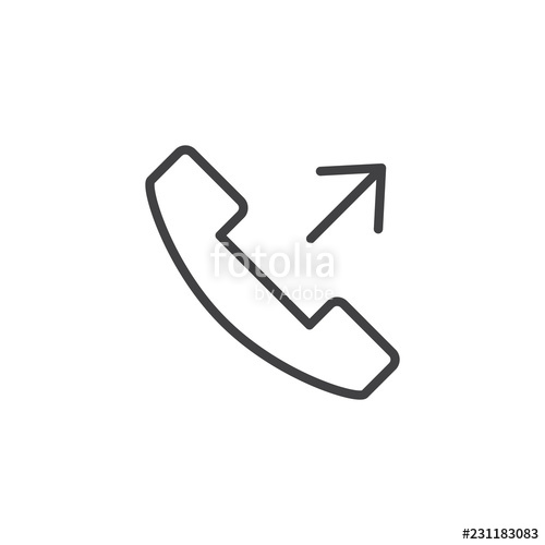 500x500 Outgoing Call Outline Icon Linear Style Sign For Mobile Concept