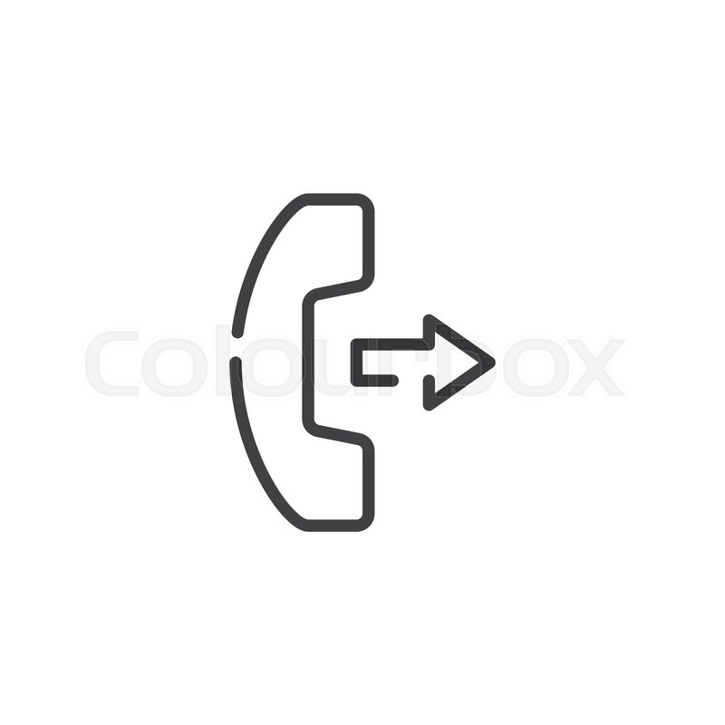 800x800 Outgoing Phone Call Line Icon Linear Stock Vector Colourbox