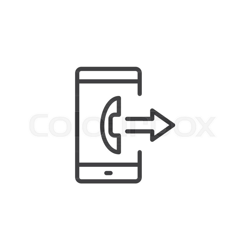 800x800 Smartphone Outgoing Call Outline Icon Stock Vector Colourbox