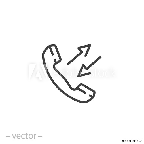 500x500 Phone Icon, Incoming And Outgoing Calls, Phone Call Linear Sign
