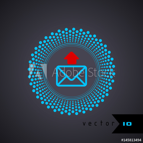 500x500 Modern Halftone Outgoing Mail Icon Email Vector Icon