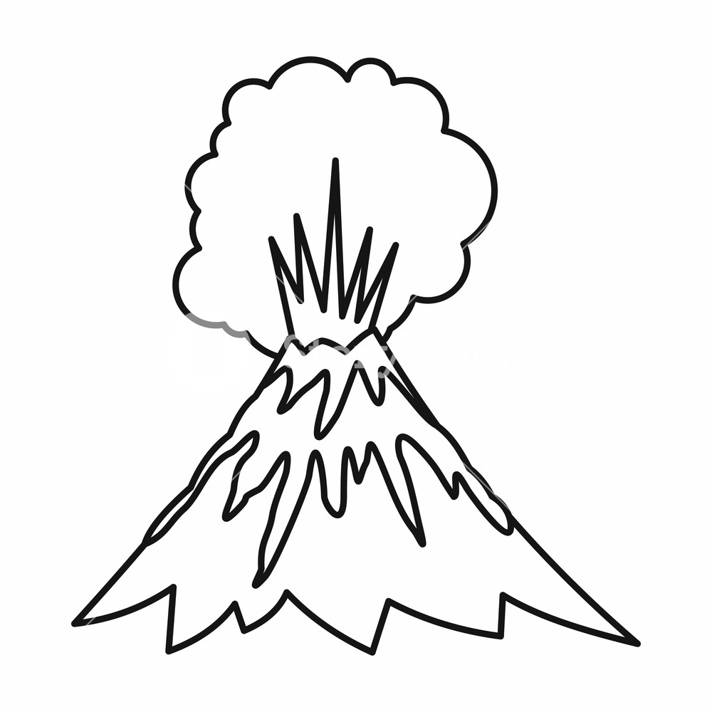 Volcano Erupting Icon In Outline Style Isolated Vector 1000x1000 Volcano Erupting Icon In Outline Style Isolated Vector