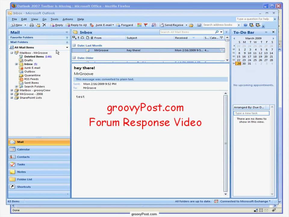 960x720 Outlook Standard Toolbar