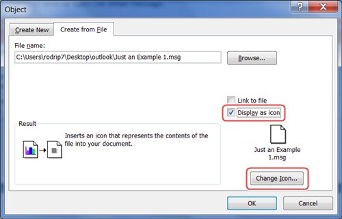 500x320 Change The Icon Of An Embedded Email Object