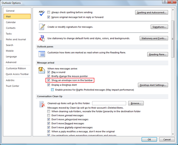 589x480 Show Or Hide Envelope Icon For New Message In Outlook