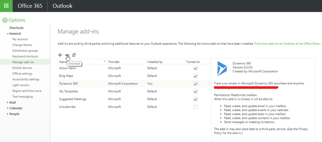 1024x452 Dynamics App For Outlook Is Missing Under Manage Add Ins