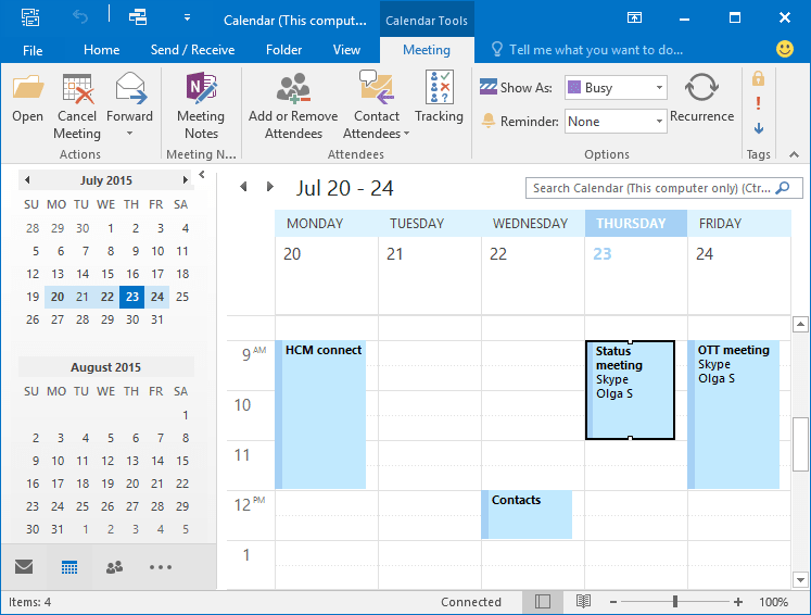 outlook 2016 add new calendar url