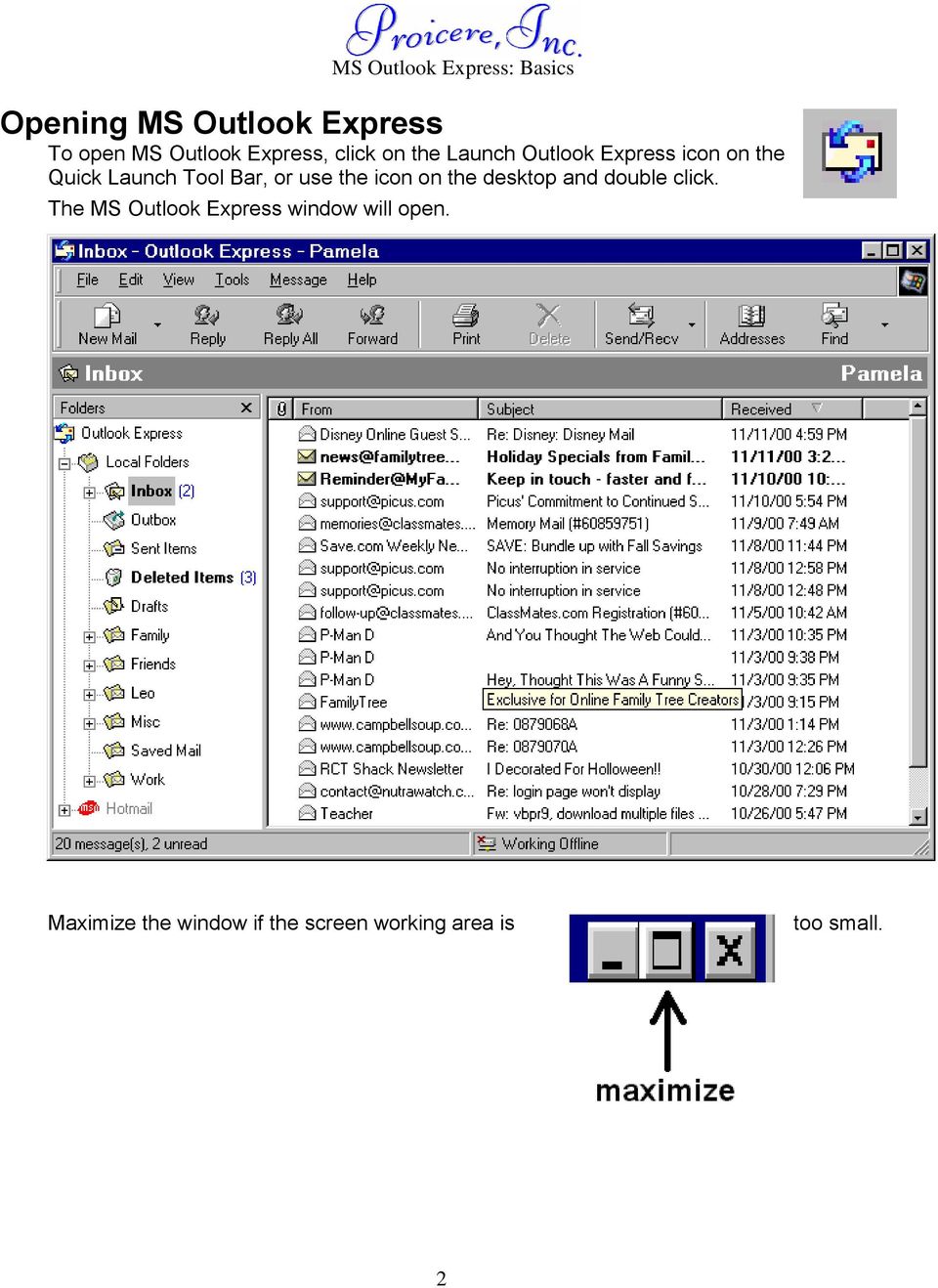 960x1318 Ms Outlook Express Basics Lesson Notes Author Pamela Schmidt