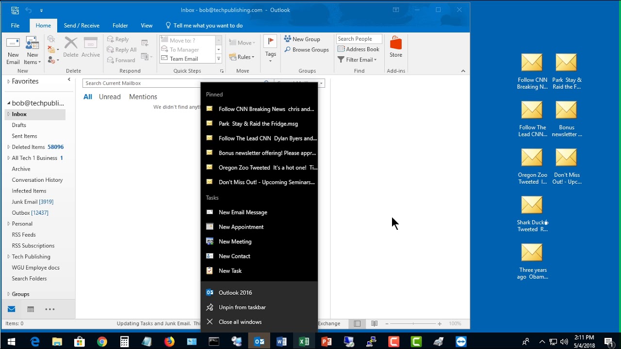1280x720 How To Pin Emails In Outlook Icon In Task Bar