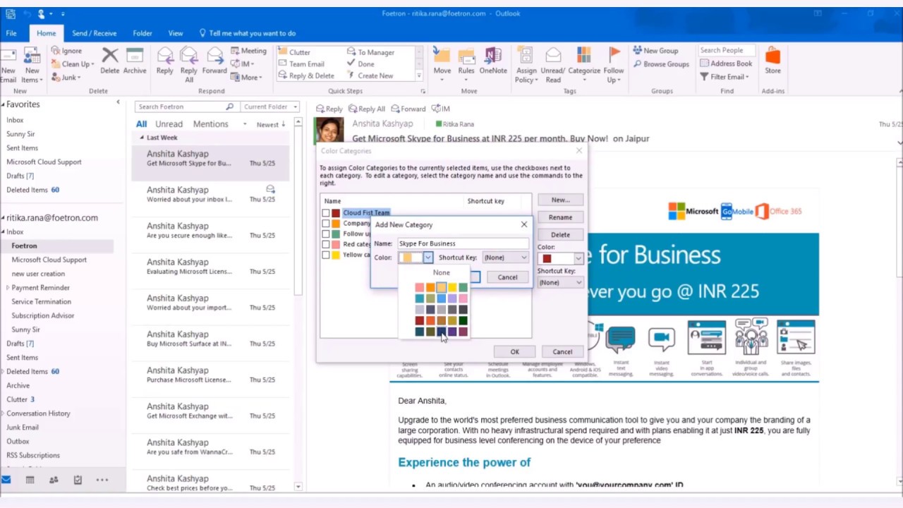 How To Set Color Category To Your Mails In Outlook 1280x720 How To Set Color Category To Your Mails In Outlook