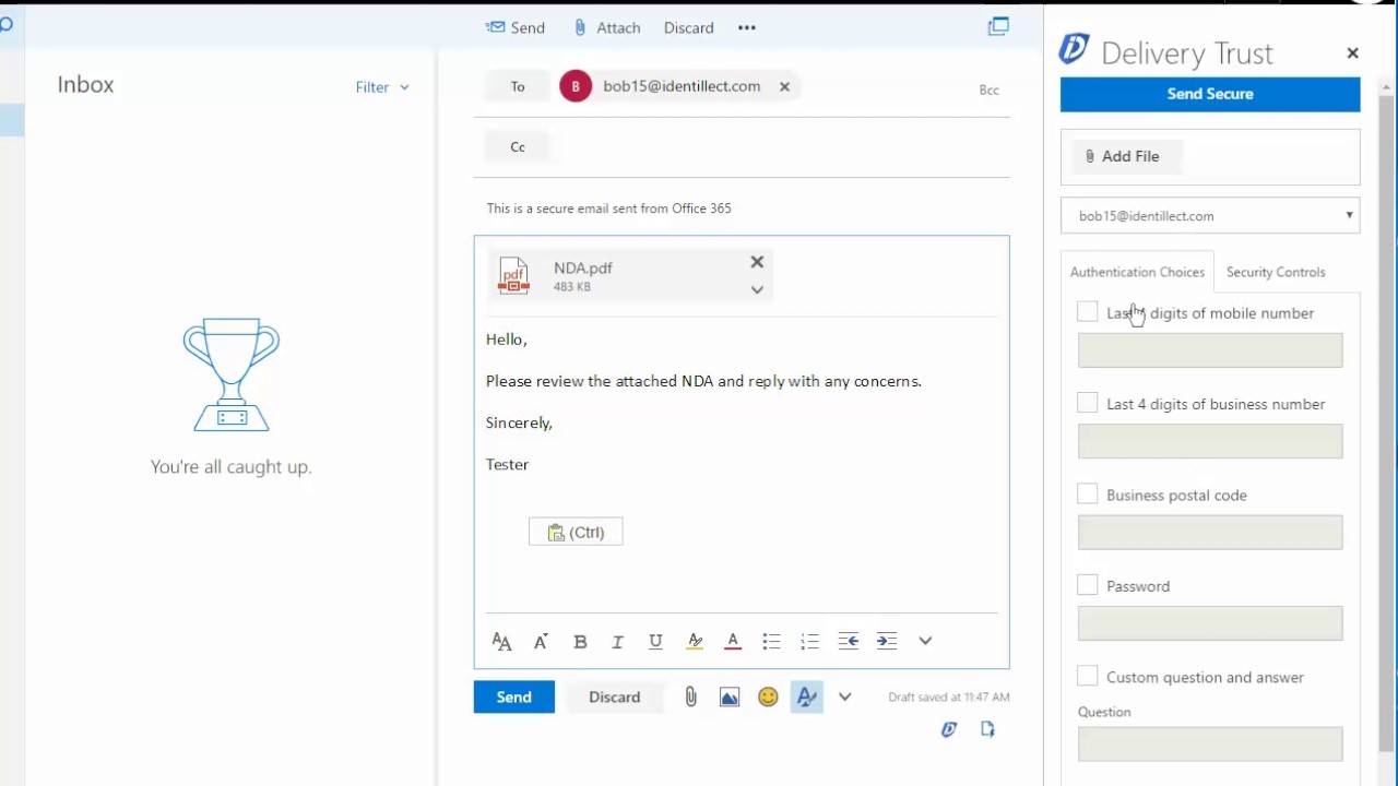 Sending A Secure Email From The Delivery Trust Outlook Web App 1280x720 Sending A Secure Email From The Delivery Trust Outlook Web App