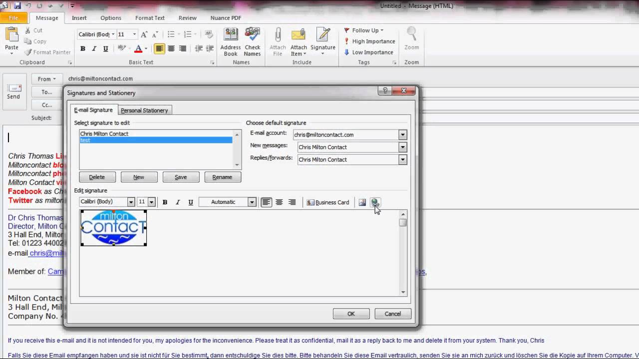 1280x720 Creating A Logo, Icon Or Picture Link In Your Outlook E Mail