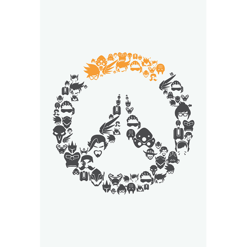 800x800 Overwatch All Heroes Icon Poster Bamugi