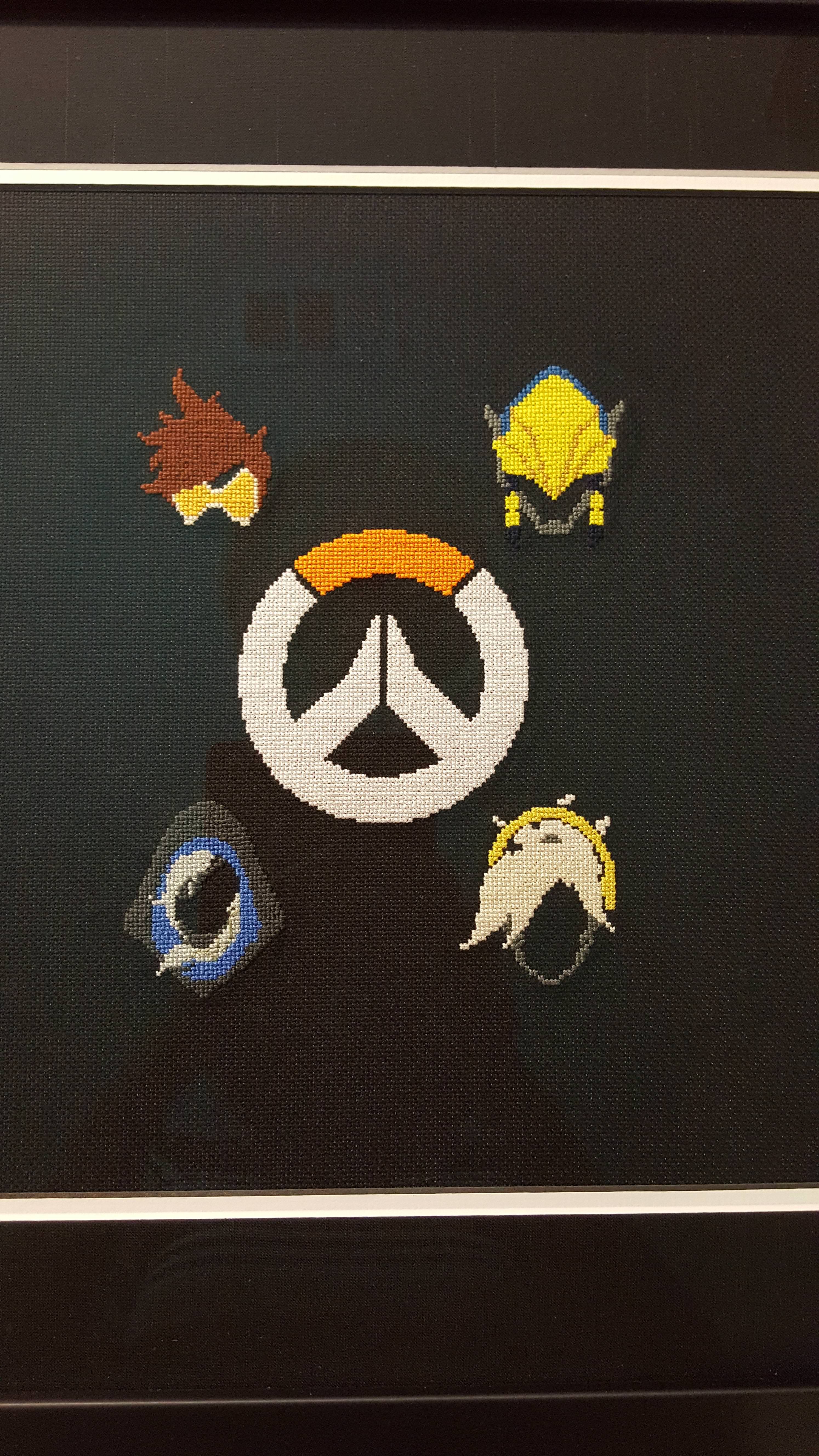 2988x5312 Overwatch Logo And Character Icon Cross Stitch