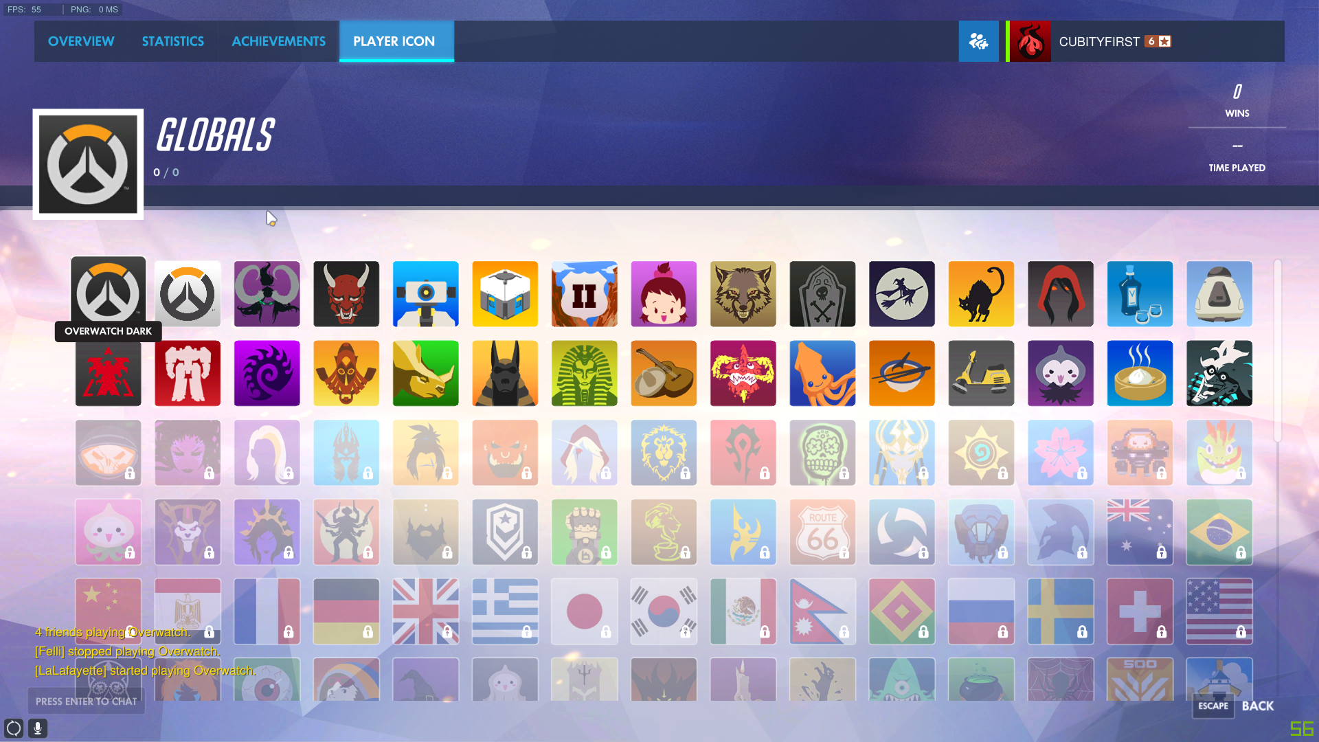 1920x1080 Bug Player Icons Displaying As Unlocked, Despite Not Having