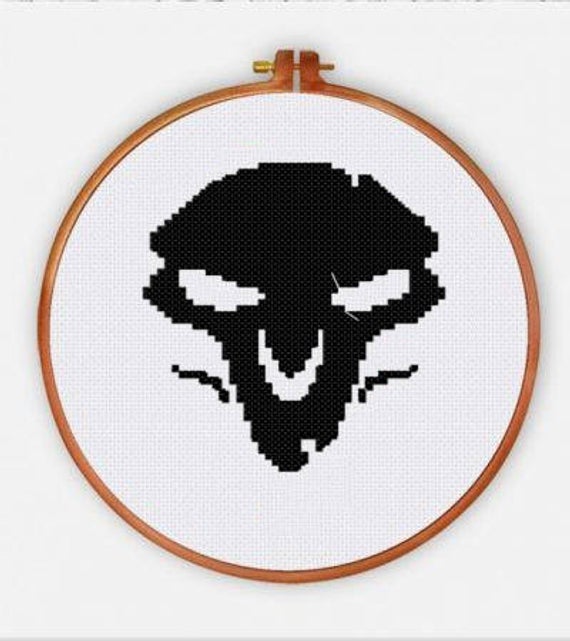 570x641 Pdf Pattern Small Reaper Icon Overwatch Cross Stitch Etsy