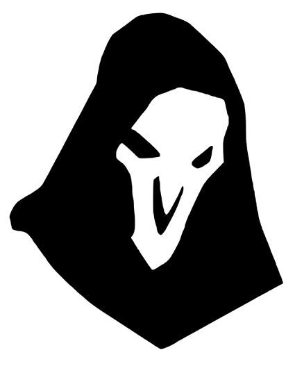 425x527 Overwatch Reaper Hood Mask Sticker Decal Automotive