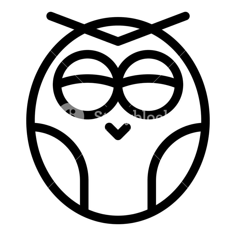 1000x1000 Happy Owl Icon Outline Happy Owl Vector Icon For Web Design