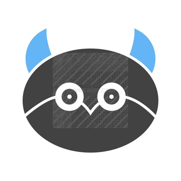 600x600 Owl Blue Black Icon