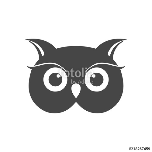 500x500 Owl Logo Template, Owl Icon Simple Vector Icon Stock Image
