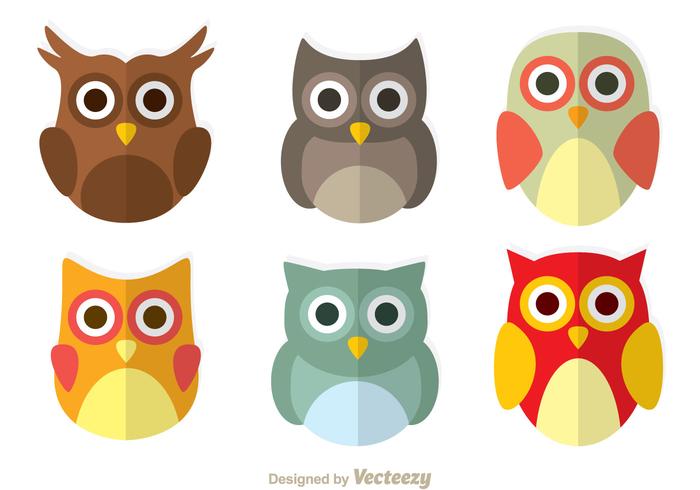 700x490 Cute Owl Flat Icons