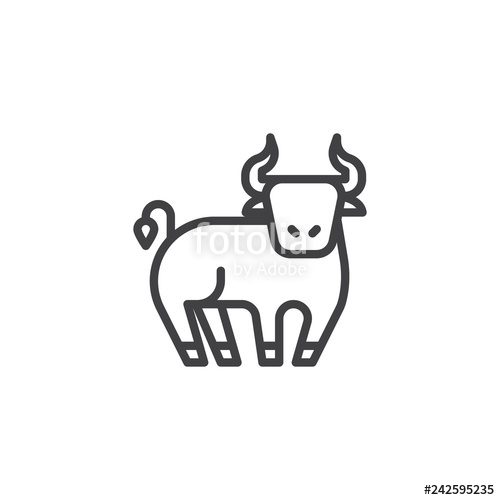 500x500 Ox Chinese Zodiac Line Icon Linear Style Sign For Mobile Concept