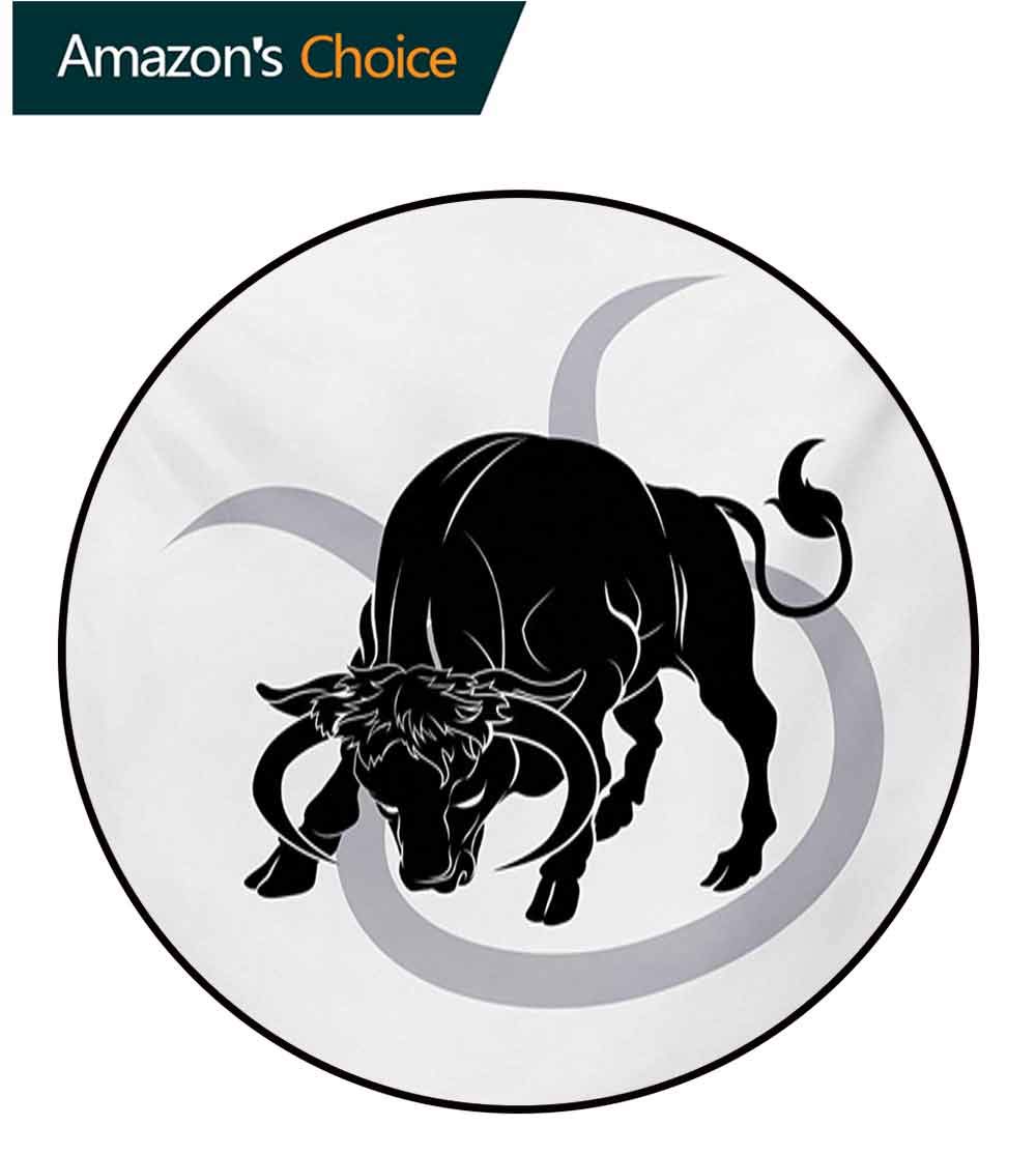 1000x1115 Rugsmat Zodiac Taurus Small Round Rug Carpet,black