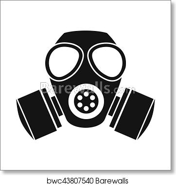 362x382 Chemical Gas Mask Icon, Simple Style, Art Print Barewalls