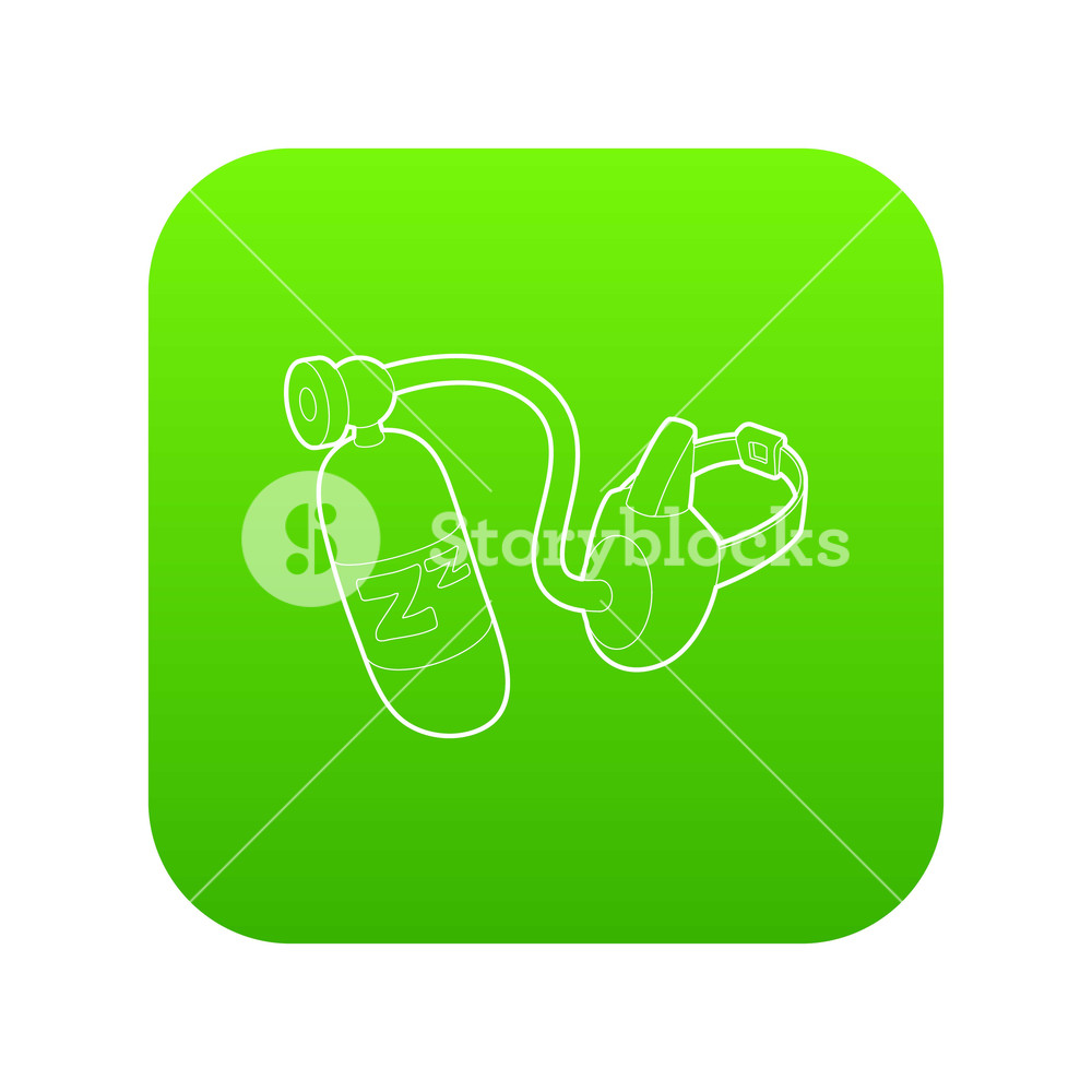 1000x1000 Oxygen Mask Icon Green Vector Isolated On White Background Royalty