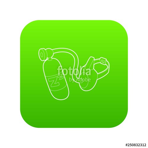 500x500 Oxygen Mask Icon Green Vector Isolated On White Background Stock