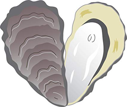 425x359 Cute Gray Oyster Heart Cartoon Icon Vinyl Decal
