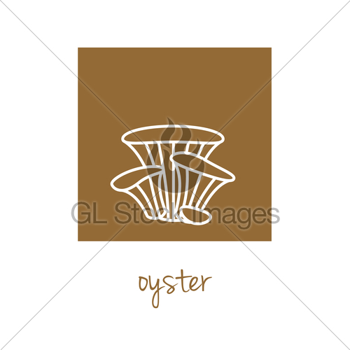 500x500 Oyster Icon On Brown Square Gl Stock Images