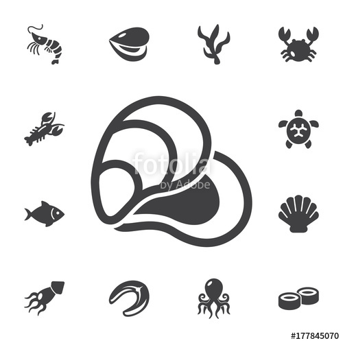 500x500 Oyster Sea Food Icon Stock Image And Royalty Free Vector