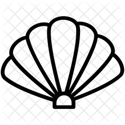 256x256 Oyster Shell Icon Of Line Style