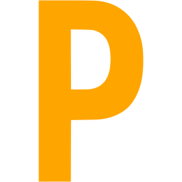 256x256 Orange Letter P Icon