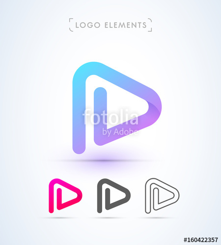 450x500 Play Letter P Icon Music And Video Logo Elements Stock Image