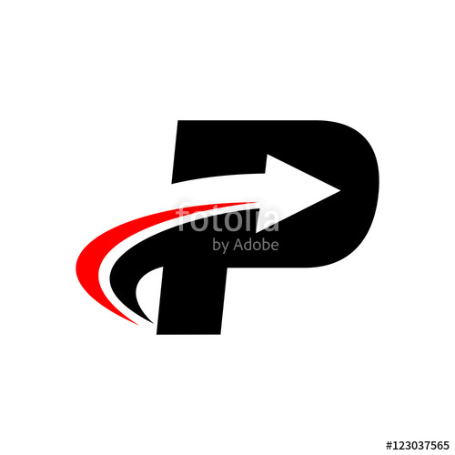 500x500 Simple Modern P Arrow Logo Icon Stock Image And Royalty Free