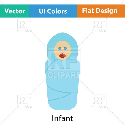 400x400 Wrapped Infant With A Pacifier Icon, Flat Color Design Vector