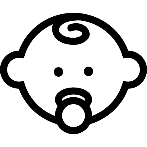 512x512 Baby Head Outline With Pacifier Icons Free Download