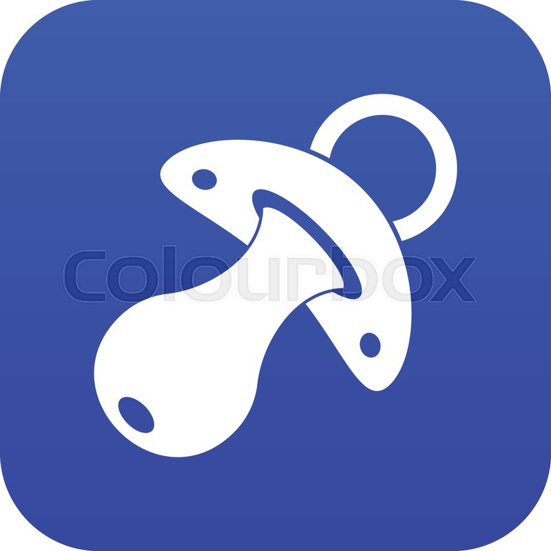 800x800 Baby Pacifier Icon Digital Blue For Stock Vector Colourbox