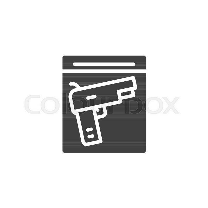800x800 Gun In Plastic Packet Vector Icon Stock Vector Colourbox