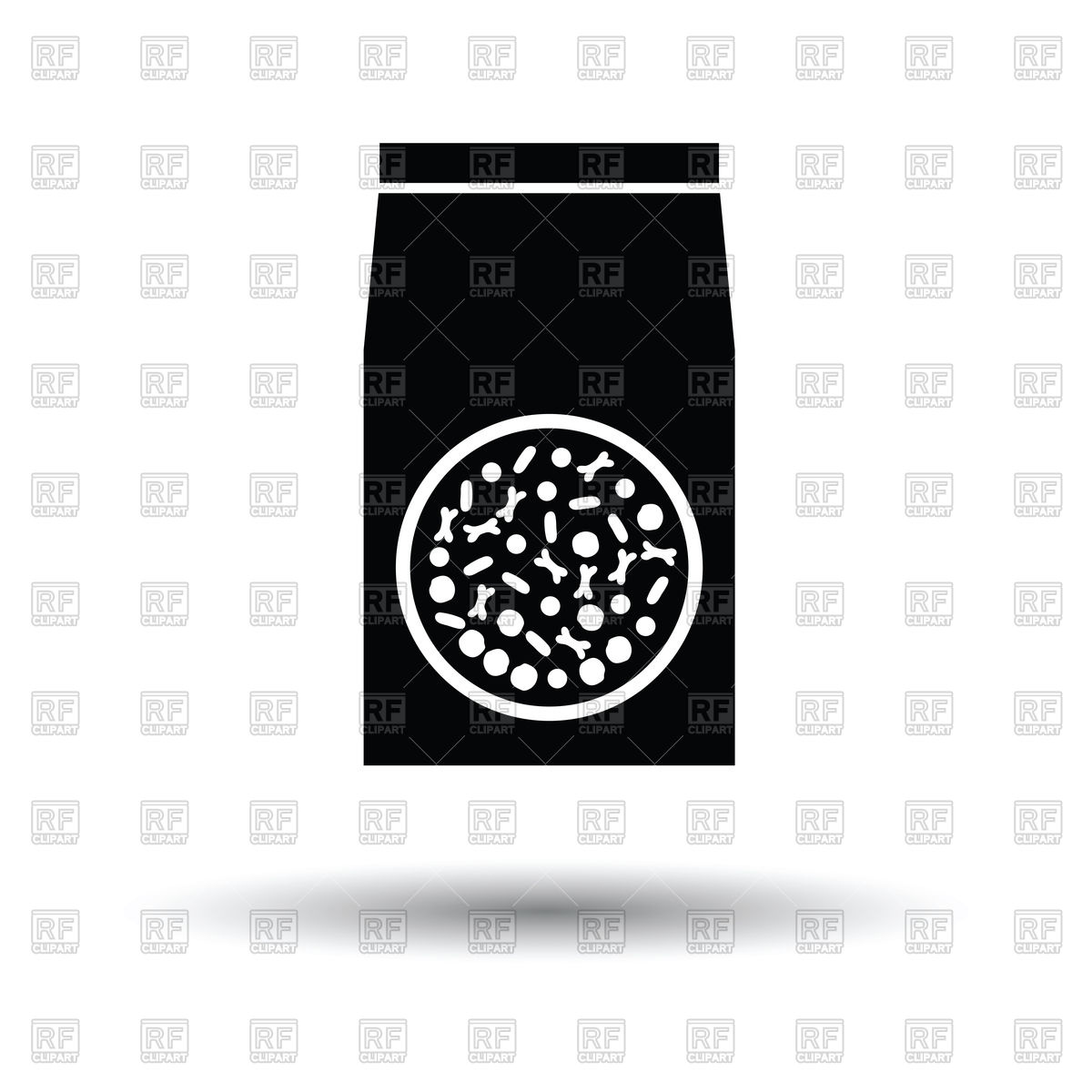 1200x1200 Packet Of Dog Food Icon On Black Background Vector Image Of Food