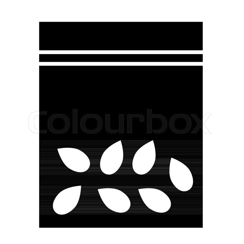 800x800 Packet With Seeds Solid Icon Bag With Stock Vector Colourbox