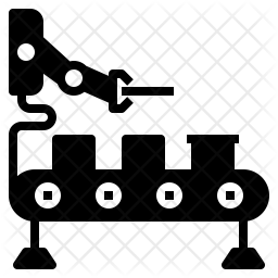 256x256 Robot Packing Icon Of Glyph Style