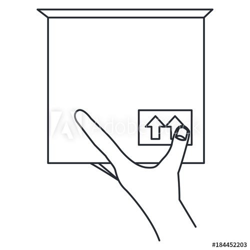 500x500 Hand With Carton Box Packing Icon