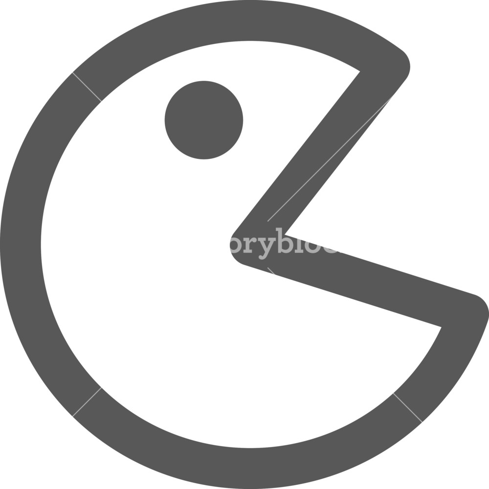 1000x1000 Pac Man Stroke Icon Royalty Free Stock Image