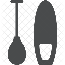 256x256 Paddle Boarding Icon Of Glyph Style